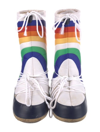 Moon Boot Nylon Colorblock Pattern Lace-Up Boots