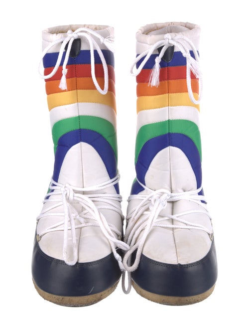 Moon Boot Nylon Colorblock Pattern Lace-Up Boots