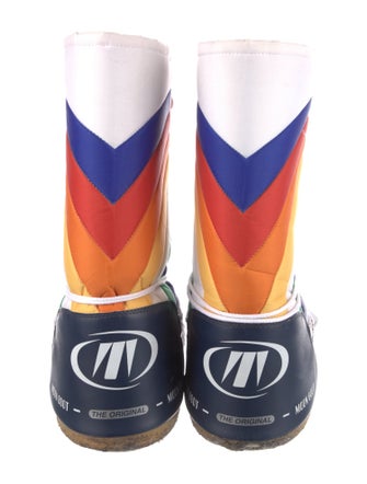 Moon Boot Nylon Colorblock Pattern Lace-Up Boots