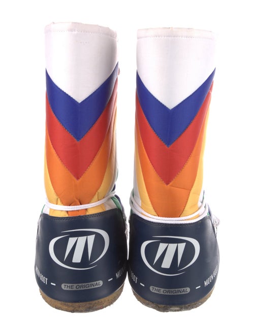 Moon Boot Nylon Colorblock Pattern Lace-Up Boots
