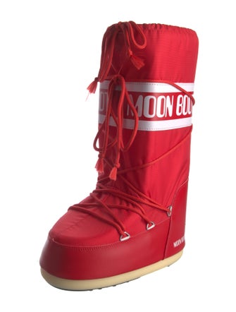 Moon Boot Nylon Graphic Print Lace-Up Boots