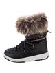 Moon Boot Fur Trim Leather Boots