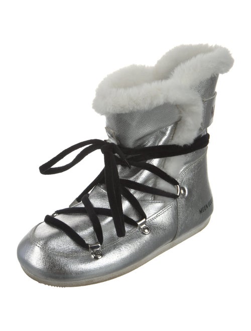 Moon Boot Saffiano Leather Lace-Up Boots