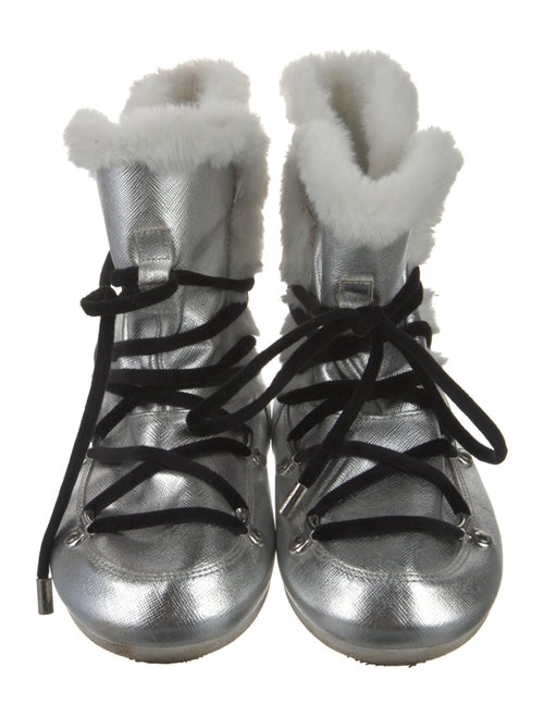 Moon Boot Saffiano Leather Lace-Up Boots