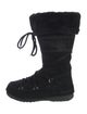 Moon Boot Suede Faux Fur Trim Lace-Up Boots