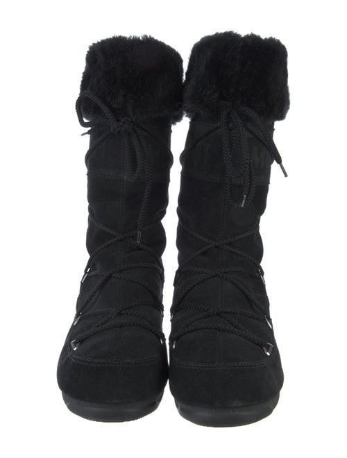 Moon Boot Suede Faux Fur Trim Lace-Up Boots