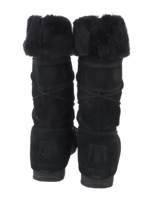 Moon Boot Suede Faux Fur Trim Lace-Up Boots