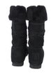 Moon Boot Suede Faux Fur Trim Lace-Up Boots