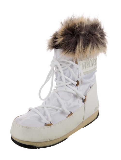 Moon Boot Nylon Faux Fur Trim Lace-Up Boots