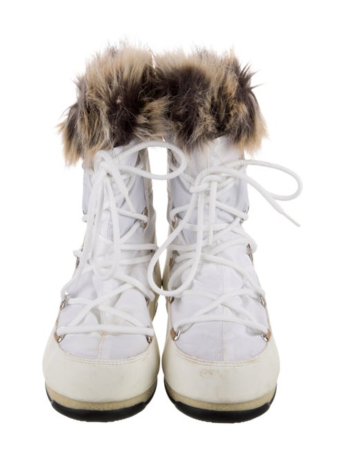 Moon Boot Nylon Faux Fur Trim Lace-Up Boots