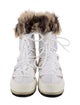 Moon Boot Nylon Faux Fur Trim Lace-Up Boots
