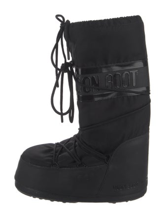 Moon Boot Nylon Bow Accents Lace-Up Boots