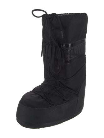 Moon Boot Nylon Bow Accents Lace-Up Boots