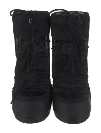 Moon Boot Nylon Bow Accents Lace-Up Boots