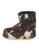 Moon Boot Ponyhair Animal Print Lace-Up Boots