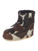 Moon Boot Ponyhair Animal Print Lace-Up Boots