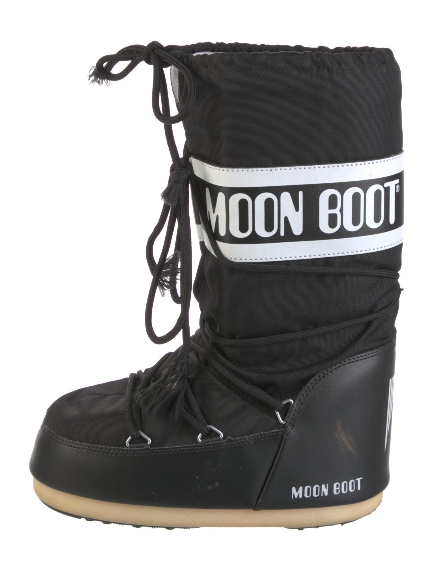 Moon Boot Nylon Striped Lace-Up Boots