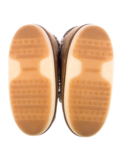 Moon Boot Fur Colorblock Pattern Lace-Up Boots