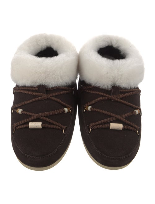 Moon Boot Suede Faux Fur Trim Lace-Up Boots