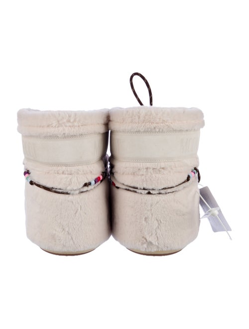 Moon Boot Faux Fur Beaded Accents Lace-Up Boots w/ Tags