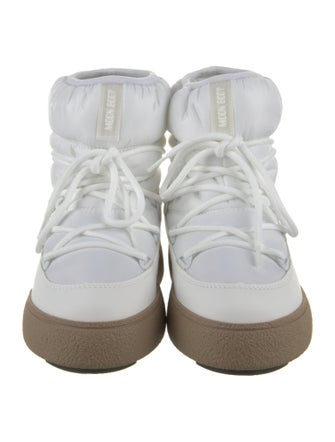 Moon Boot Nylon Colorblock Pattern Lace-Up Boots