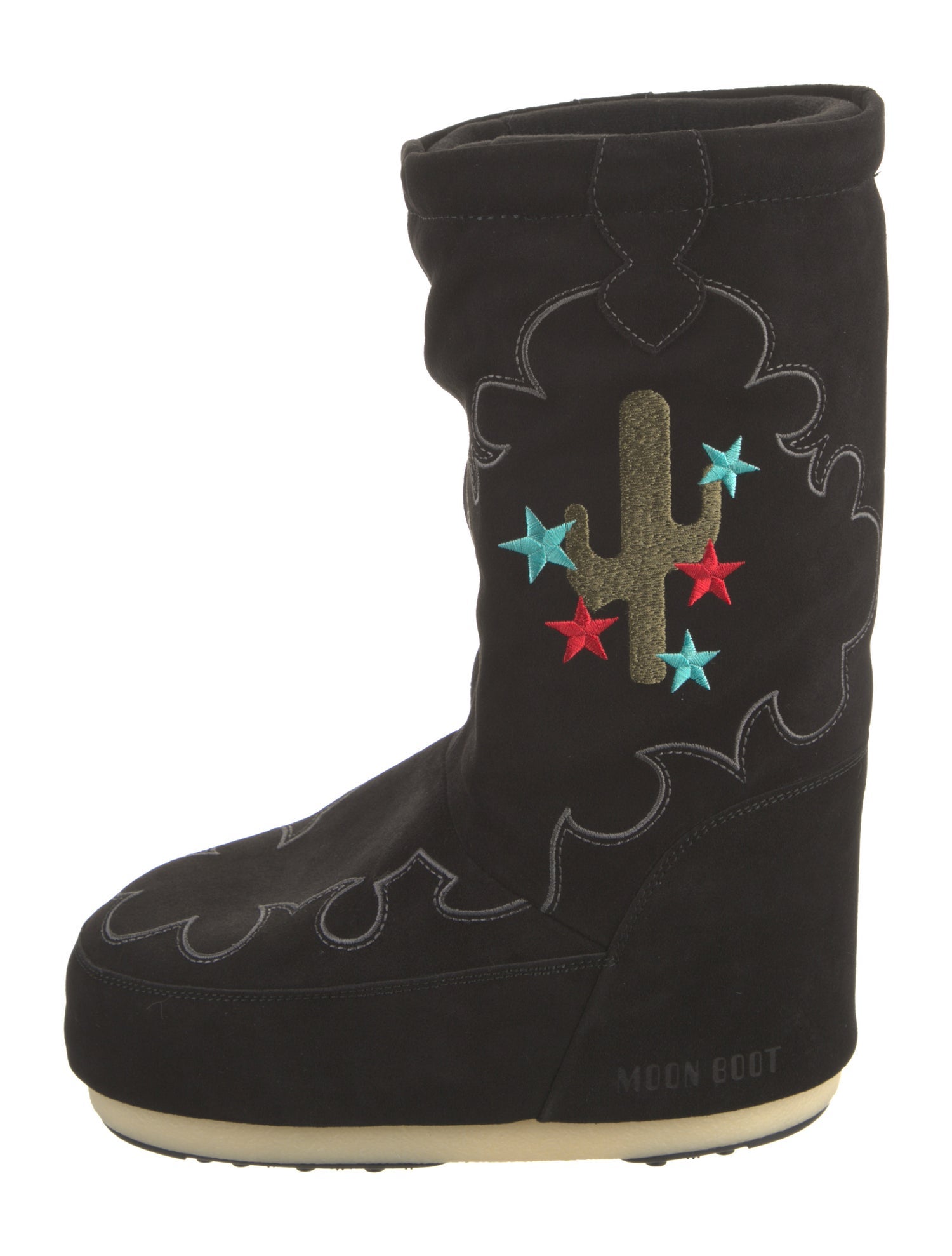Moon Boot Suede Printed Lace-Up Boots