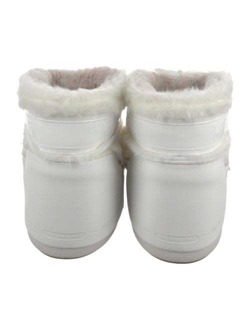 Moon Boot Leather Fur Trim Lace-Up Boots