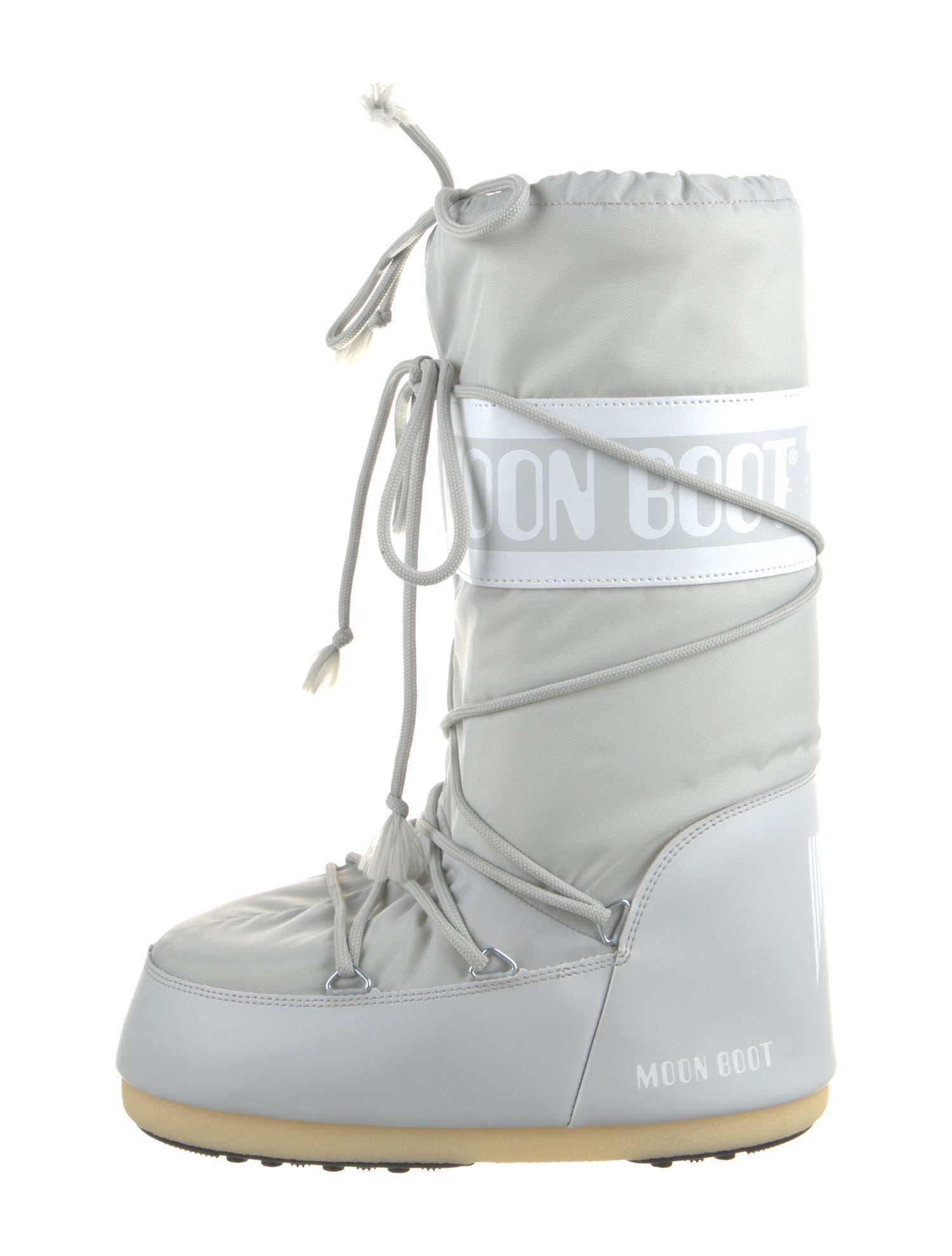 Moon Boot Nylon Leather Trim Embellishment Lace-Up Boots