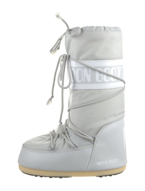 Moon Boot Nylon Leather Trim Embellishment Lace-Up Boots