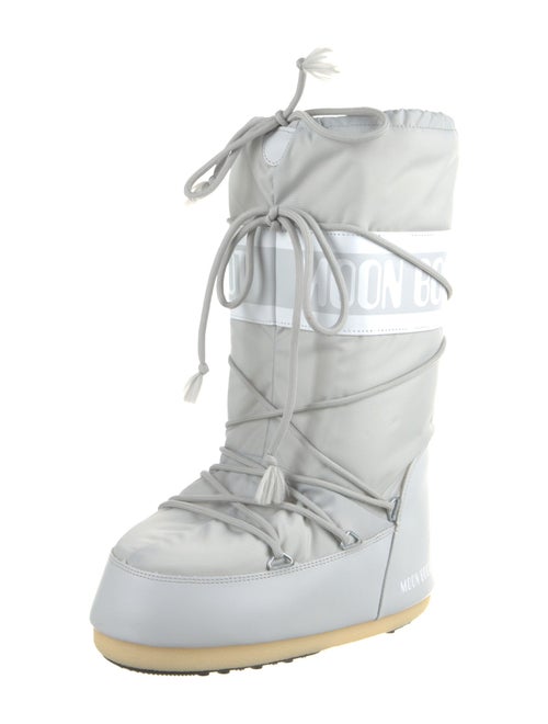 Moon Boot Nylon Leather Trim Embellishment Lace-Up Boots