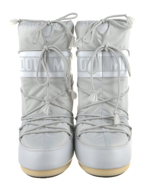 Moon Boot Nylon Leather Trim Embellishment Lace-Up Boots