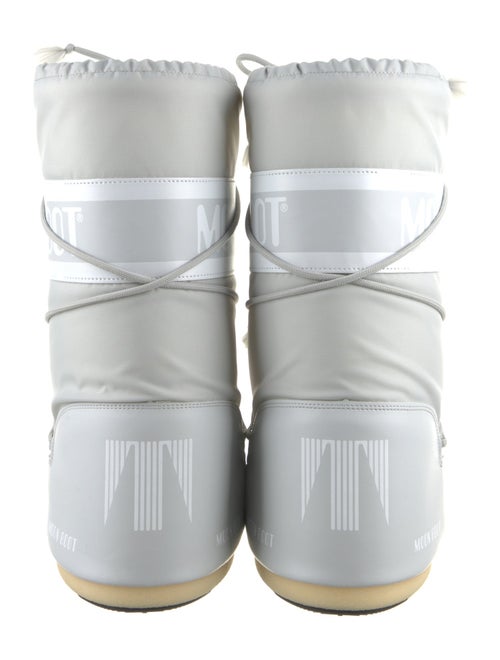 Moon Boot Nylon Leather Trim Embellishment Lace-Up Boots