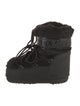 Moon Boot Faux Fur Leather Trim Embellishment Lace-Up Boots