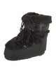 Moon Boot Faux Fur Leather Trim Embellishment Lace-Up Boots