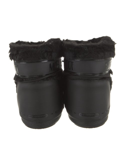 Moon Boot Faux Fur Leather Trim Embellishment Lace-Up Boots