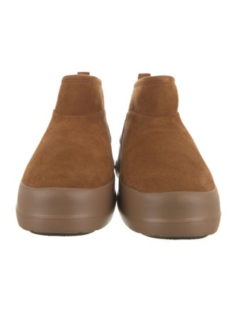 Moon Boot Suede Fur Trim Lace-Up Boots