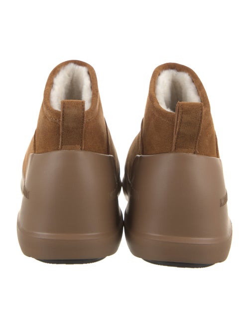 Moon Boot Suede Fur Trim Lace-Up Boots