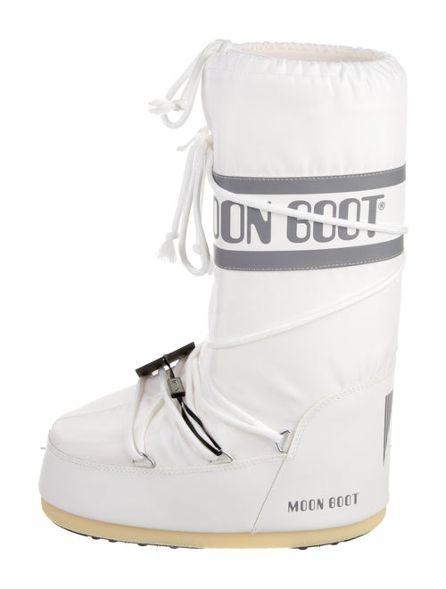 Moon Boot Nylon Leather Trim Embellishment Lace-Up Boots