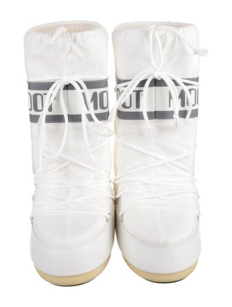 Moon Boot Nylon Leather Trim Embellishment Lace-Up Boots