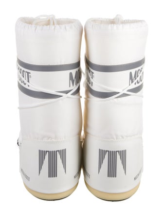 Moon Boot Nylon Leather Trim Embellishment Lace-Up Boots