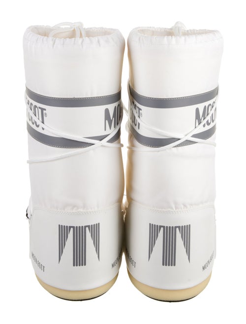 Moon Boot Nylon Leather Trim Embellishment Lace-Up Boots