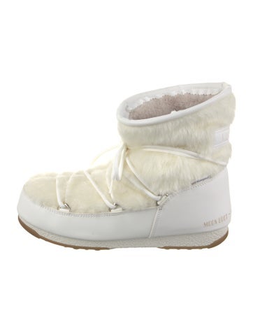 Moon Boot Boots Faux Fur Graphic Print Lace-Up 9.5