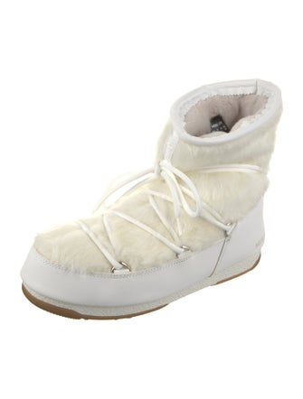 Moon Boot Faux Fur Graphic Print Lace-Up Boots