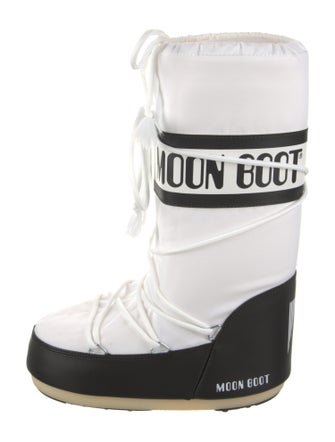 Moon Boot Leather Graphic Print Lace-Up Boots