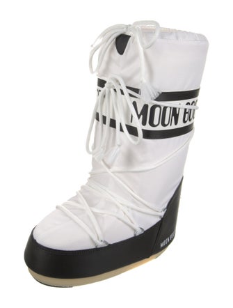 Moon Boot Leather Graphic Print Lace-Up Boots