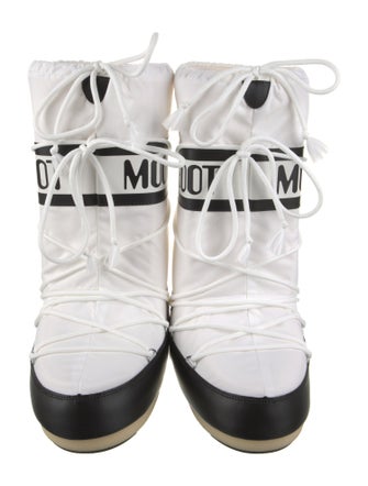 Moon Boot Leather Graphic Print Lace-Up Boots