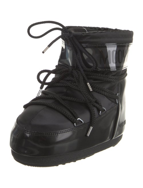 Moon Boot Nylon Leather Trim Embellishment Lace-Up Boots