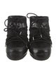 Moon Boot Nylon Leather Trim Embellishment Lace-Up Boots