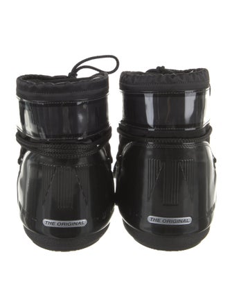 Moon Boot Nylon Leather Trim Embellishment Lace-Up Boots