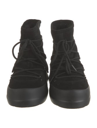 Moon Boot Suede Faux Fur Trim Lace-Up Boots